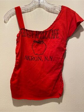 Red One-Shoulder Women’s Top